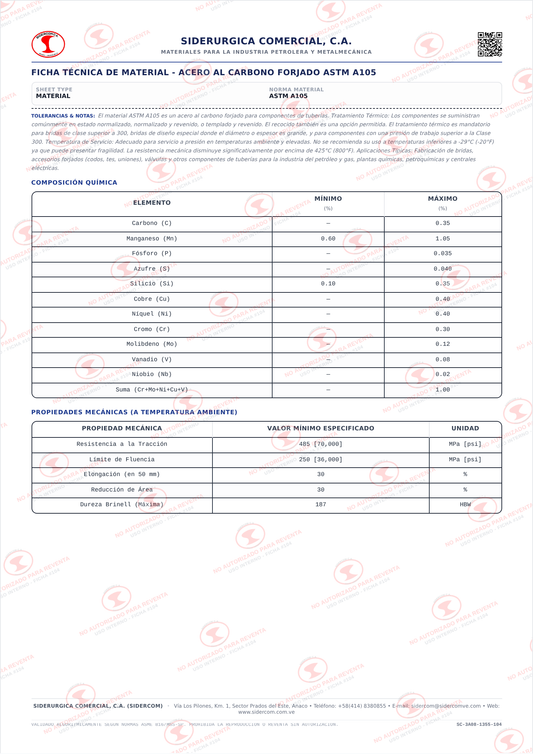 Acople Reductor para Soldar (SW) de 1" x 3/4", Acero al Carbono A105, Clase 3000, ASME B16.11