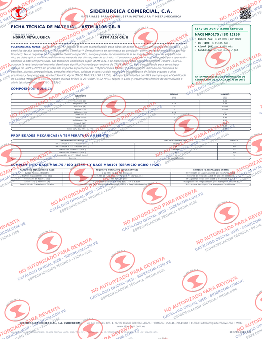 Niple de Acero al Carbono de 1/2" x 3", Schedule 160, Extremos Planos (PBE), A106-B/A53-B