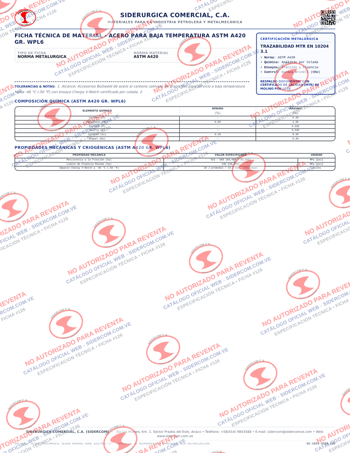 Reducción Excéntrica de 10" a 8", Acero al Carbono Baja Temperatura A420-WPL6, Schedule STD, ASME B16.9